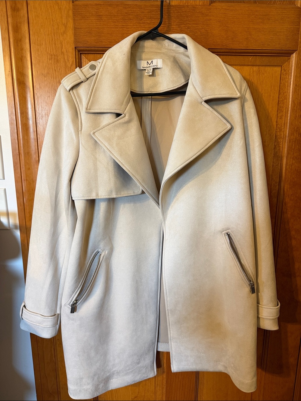 Magaschoni Suede Jacket Cream XL Like New